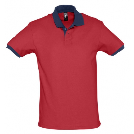 Рубашка поло Prince 190, красная с темно-синим0
