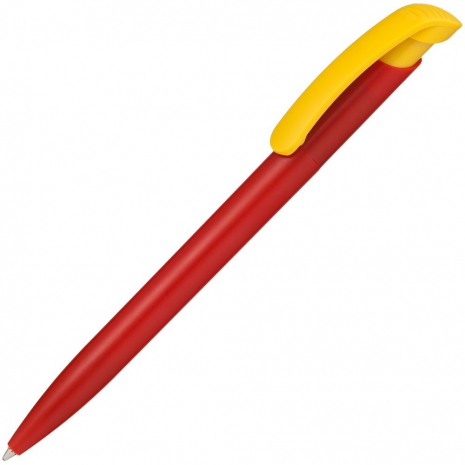 Ручка шариковая Clear Solid, красная с желтым0