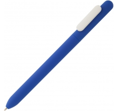 Ручка шариковая Slider Soft Touch, синяя с белым