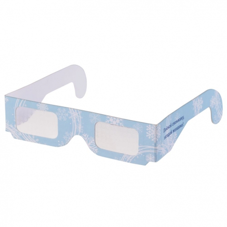 Новогодние 3D очки «Снежинки», голубые0