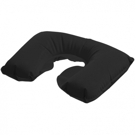 Надувная подушка под шею в чехле Sleep, черная0
