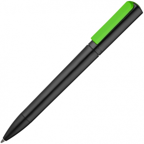 Ручка шариковая Split Black Neon, черная с зеленым0