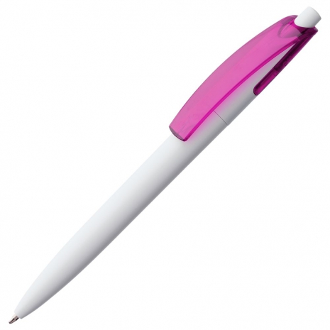 Ручка шариковая Bento, белая с розовым0