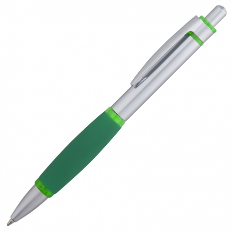 Ручка шариковая Boomer, с зелеными элементами0