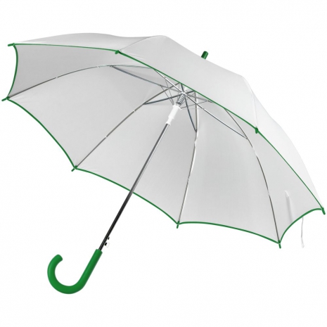 Зонт-трость Unit White, белый с зеленым0